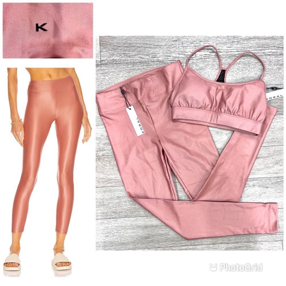 KORAL Infinity High Rise Bra Legging Set In Sand